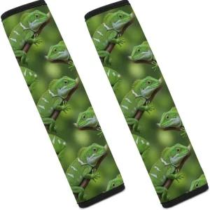 Supdreamc 2팩 녹색 수염 용 도마뱀 나무 자동차 안전벨트 패드 부드럽고 편안한 하네스 스트랩 대부분의