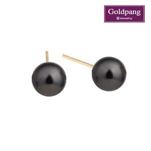 [골드팡]14kGold 블랙 크리스탈 진주 6mm 귀걸이