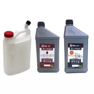 강남몬스터 엔진오일+강남몬스터 체인오일+2L국산혼합통 세트판매 엔진톱 전기톱 충전 기계