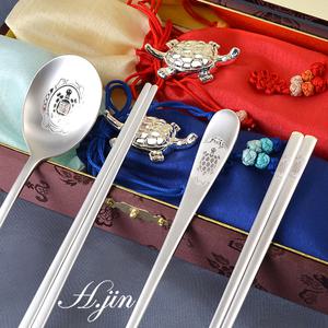 비단 거북 복 은수저세트/어버이날 부모님 어르신 효도 선물