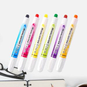 고체형광펜6종/형광펜/볼펜/야광펜/매직/색연필/굿즈