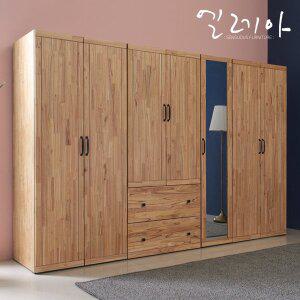 [해오름가구]엘레아 레시스 참죽나무 원목 옷장 세트_B형