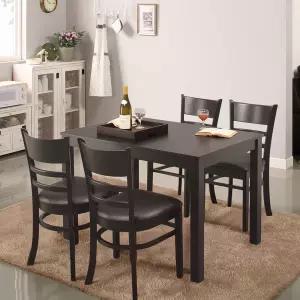 동서가구 클래식W 4인 원목 우드 식탁 테이블 세트/의자 4개 DF639269