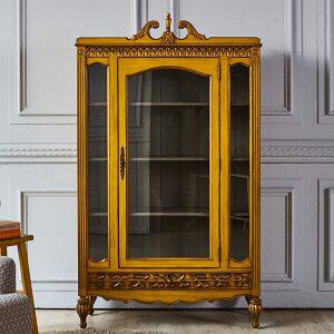 [버지니아]비발디 1도어 유리장식장 진열장 그릇장 엔틱옐로우
