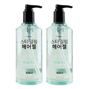 오릭스 스타일링 하드 헤어젤 420ml x 2개 헤어 강력 셋팅 고정 젤