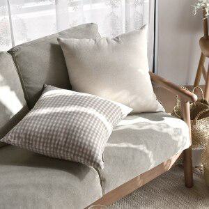 [벨라이프]워싱내츄럴 쿠션커버 솔리드 35x35