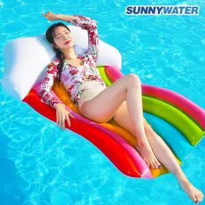 써니워터 무지개 매트 튜브 물놀이튜브 보트 수영용품 대형 에어베드