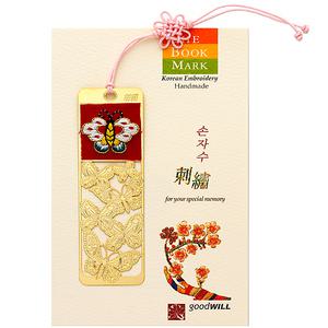 [박씨상방]전통손자수 책갈피 대/나비