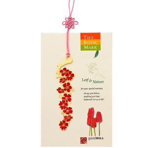 [박씨상방]잎시리즈(칠보)책갈피 대//매화(빨강)