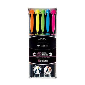 톰보 COAT 코트 형광펜 양면 5본세트 컬러 하이라이터