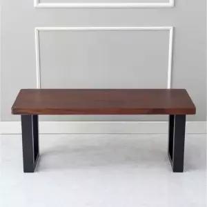 네오 장미원목 우드슬랩 2인용 벤치형의자 로지아 NES485