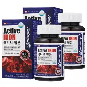네추럴라이즈 캐나다 액티브 철분 330mg 100캡슐 2통 철분제