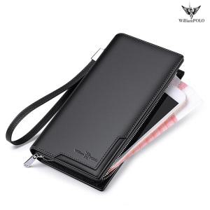 윌리엄폴로 명품소가죽  남성장지갑 명함 핸드폰수납 클러치지갑 P420