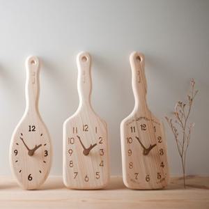 바나나공방 바나나 3종 편백나무 주방용시계 히노끼 인테리어 벽시계 도어사인 가능