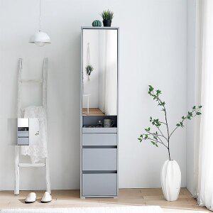 [원스홈] 클로이 400 전신거울 슬림 서랍형 화장대, 수납거울장