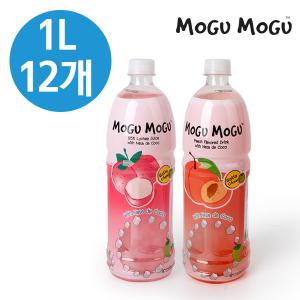 모구모구 코코넛 젤리 과일음료 1L 12개(리치맛,복숭아맛)