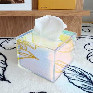 투명 아크릴 각티슈 케이스 홀로그램 정사각 EP-1259