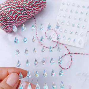 물방울 보석스티커 실버 큐빅 반짝이 크리스탈 입체 보석파츠 레진아트 만들기재료 엄마표미술