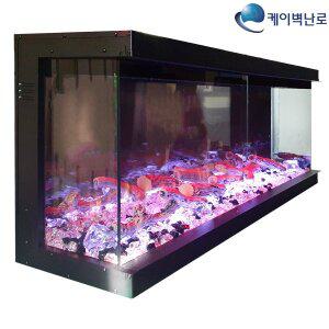 [케이파이어]빌트인형 3D 전기벽난로 킹스턴60-3D 인테리어벽난로 3면뷰 전기히터 1556mm