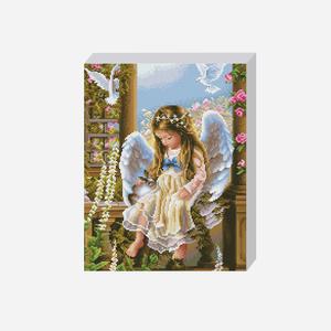 DIY 보석십자수 세트 아기천사의 휴식 40x50cm 캔퍼스 액자형 비즈