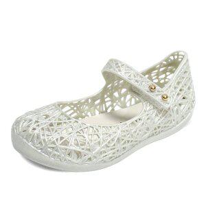 [미니멜리사] 키즈 지그재그4 샌들 젤리슈즈 실버화이트 31510-03872