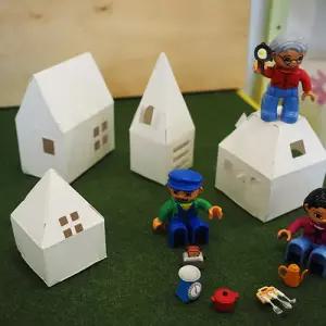 맘아트 DIY 작은집 전개도 4종 12장 종이집 트리장식 집모형