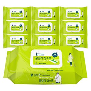 크린업K 물걸레청소포 실속 대형 30매x10팩 청소포 일회용 리필형 부직포 청소물티슈