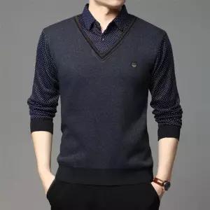 [굿스맨]남성 봄가을 일체형 니트 셔츠 2종