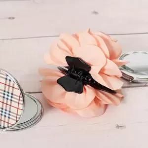 [아트박스]/위드마켓 [엔젤슈슈] 쉬폰 플라워 집게핀(피치)