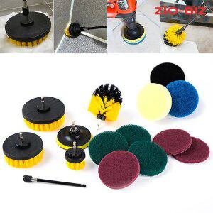 [지오비즈]전동드릴 청소솔 세트/전동청소솔 전동브러쉬 주방 욕실 바닥 타일 자동차 세차 수세미 청소...