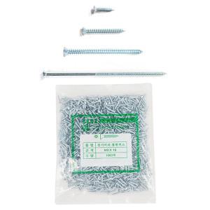 DFANO 대용량 접시 머리 철판 피스 백색 3X16 1000개입 나사 못 앙카 철물 공구