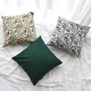 [기타]플라워 린넨 쇼파 쿠션 세트 3매 (45x45 솜포함)