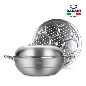 까사니 인덕션 파티팬 해물찜 냄비 34cm 찜기 겸용냄비 양수냄비