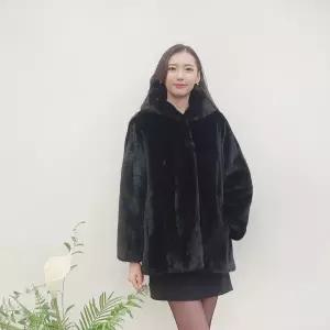 우진(WJ)모피 코펜하겐 휘메일 풀스킨 후드밍크코트 밍크재킷(WJF919B)