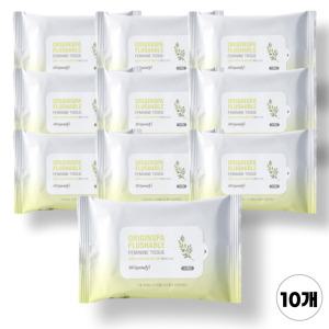 [질경이] 오리진스파 플러셔블 페미닌티슈 물에 녹는 여성 청결티슈 10개