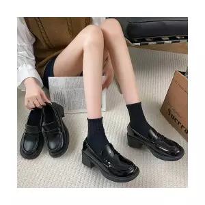 더구두 스퀘어 통굽 페니로퍼 구두(5cm)-1717