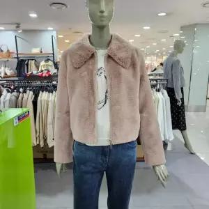 시슬리/애플아울렛/카라넥 페이크퍼 숏 자켓 SA LEC2261