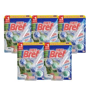 브레프 파워액티브 파워볼 변기세정제 파인 포레스트 50g x1입 x5개