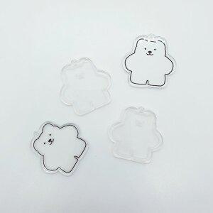 [기타]투명 블랙 투명라인 베어키링 동대문부자재상가