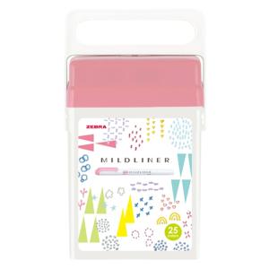 제브라 마일드라이너 형광펜 25색 세트 한정판 거치대 겸용 케이스 WKT7-25C