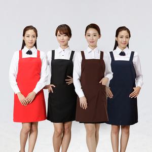 X형 엉덩이덮는 단추형 민자 앞치마 / 자수,나염 가능