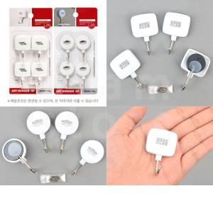 본드 걸이 벽에붙이는 접착 고리 4P 사각