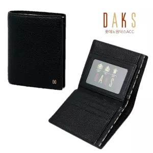 [롯데백화점]닥스 액세서리 [선물포장] DBWA3F852BK 블랙 유럽 수입 가죽 내부 체크 라인 포인트 중지갑