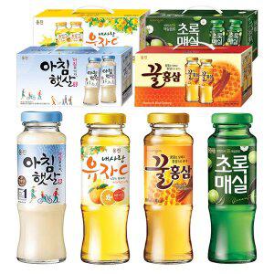 [기타]웅진 병음료 4종 180ml 1박스(12병)씩 4박스(48병) / 초록매실 아침햇살 유자C 꿀홍삼