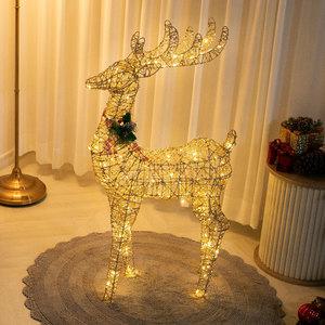 크리스마스 LED 루돌프 사슴 대형 장식 글리터 로즈골드 110cm 소품 용품 데코 이벤트 파티 꾸미기 카페