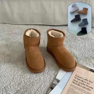 천연 소가죽  여성 양모 어그부츠 고퀄리티 리얼 양털 어그 겨울 따뜻한 숏 털부츠 포근한 방한 신발 슈즈 방한화 