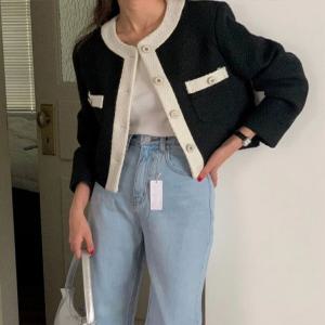 [플로렌]베르디 스티치 라인 숏 자켓