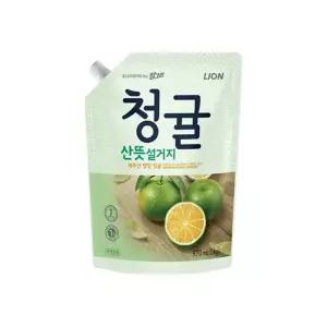 라이온 참그린 청귤 주방세제 캡리필 1kg X 1개