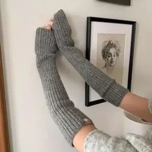 [하프클럽/]여자 롱 울니트 팔 샴브레이 워머 골지 토시