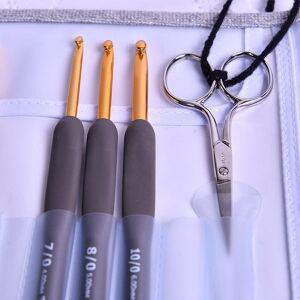 [야나]튤립 에티모 그레이 프리미엄 모사용 코바늘 세트 (실버가위)